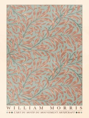 Affiche William Morris motifs, exposition, fleurs, feuilles l.30 x H.40 cm multicolore
