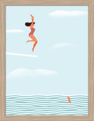 Image encadrée saut Dada Art l.30 x H.40 cm bleu