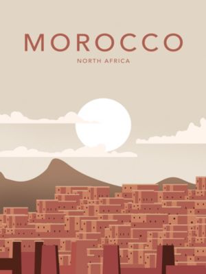 Affiche morocco Dada Art l.30 x H.40 cm ocre