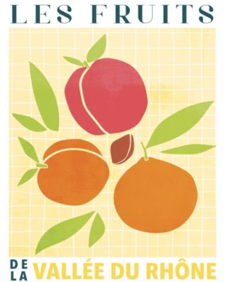 Affiche les fruits de la vallée du rhône Dada Art l.40 x H.50 cm orange