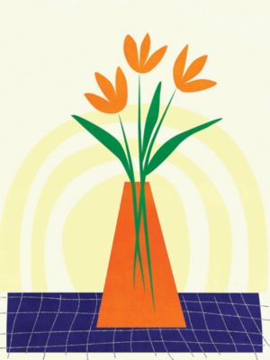 Affiche Vase , fleurs, nature l.30 x H.40 cm multicolore