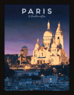 Image encadrée Montmartre cadre noir 30x40 cm