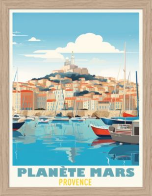 Image encadrée Marseille cadre en bois 30x40 cm