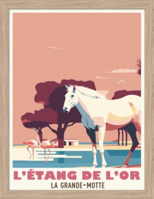 Image encadrée Etang cadre en bois 30x40 cm