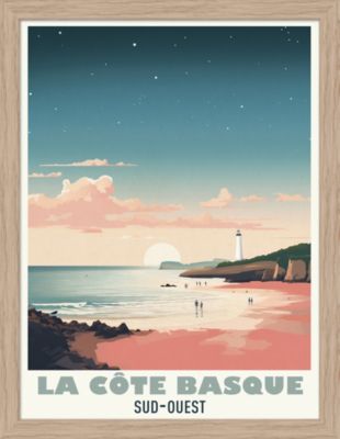 Image encadrée Basque Coast cadre en bois 30x40 cm