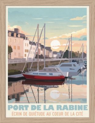 Image encadrée Port cadre en bois 30x40 cm