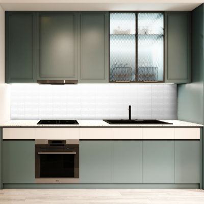 Crédence de cuisine blanc mat Lahti L. 200 x H. 60 cm - Dada Art