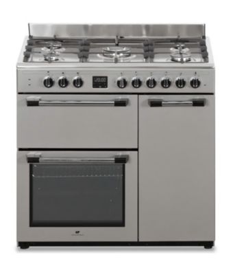Continental Edison Cuisiniere piano gaz 3 fours électriques CECP903FIX 5 feux - Inox - Largeur 90 cm Gris - vue 4