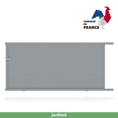 Portail Jardimat coulissant aluminium Auteuil gris 300 x h.156 cm