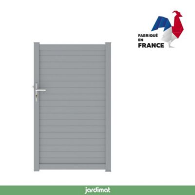 Portillon Jardimat aluminium Auteuil gris 100 x h.160 cm