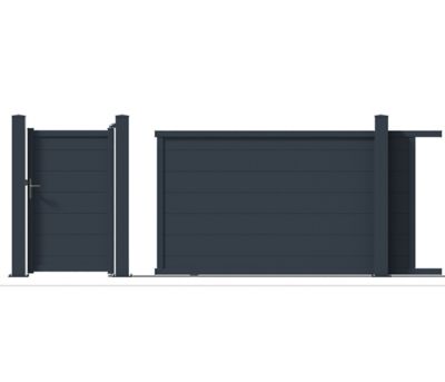 Portillon Jardimat aluminium Lyon gris - 100 x h.170 cm