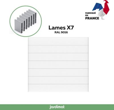 Clôture Jardimat Chalon blanc L.174 2 cm  7 lames