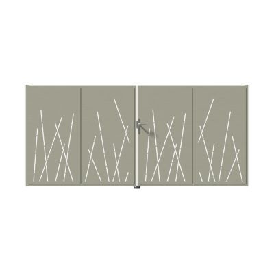 Portail Jardimat aluminium Roanne gris 7032 - 300 x h.160 cm