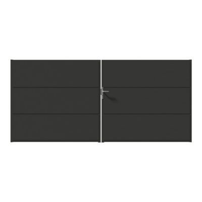 Portail Jardimat aluminium Niort gris 7022 - 300 x h.160 cm