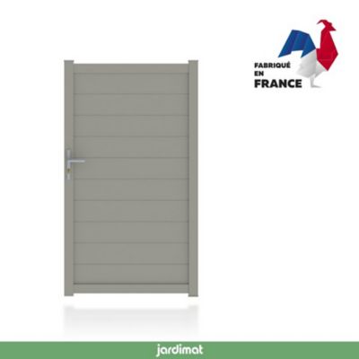 Portillon Jardimat aluminium Neva 2 gris 7039 - 100 x h.180 cm