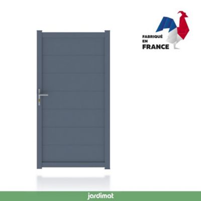 Portillon Jardimat aluminium Sisteron gris 7016 - 100 x h.191 cm