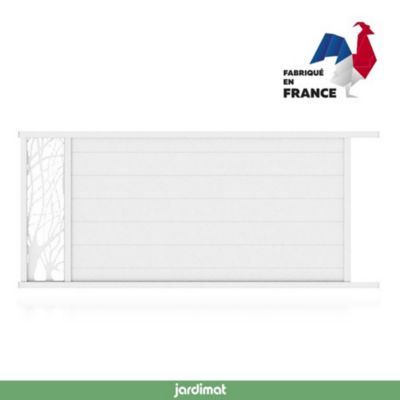Portail Jardimat coulissant aluminium Fr?jus blanc 9016 - 400 x h.170 cm