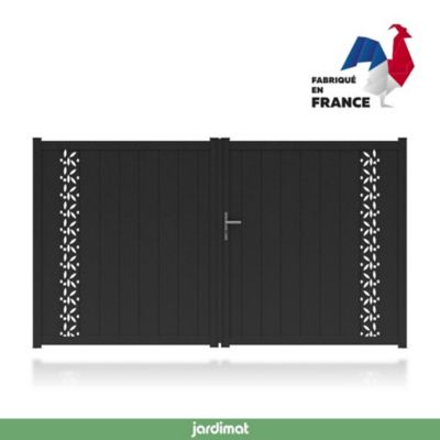 Portail Jardimat aluminium Olivier noir 2100 - 300 x h.172 cm