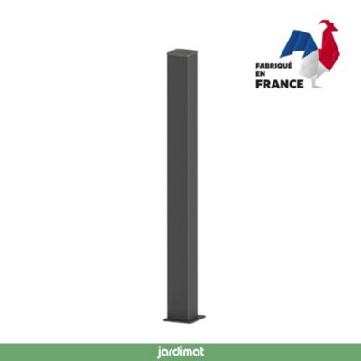 Poteau Jardimat aluminium gris antique - 15 x 15 x 175 cm