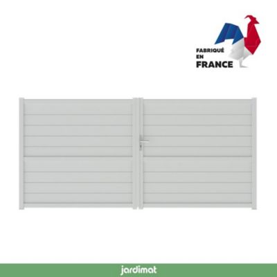 Portail Jardimat battant aluminium Perth blanc - 300 x h.170 cm