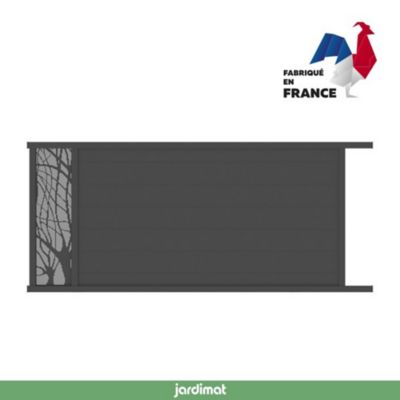 Portail Jardimat coulissant motorisé aluminium Frejus noir - 400 x h.170 cm