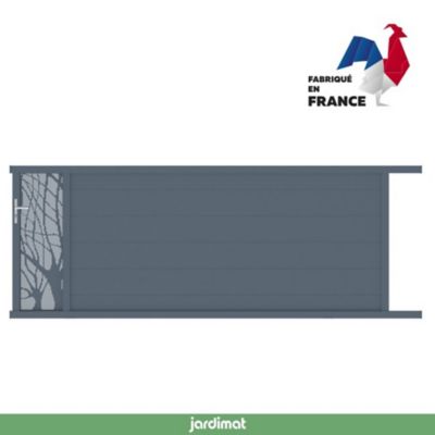 Portail Jardimat coulissant aluminium Frejus gris anthracite - 400 x h.145 cm