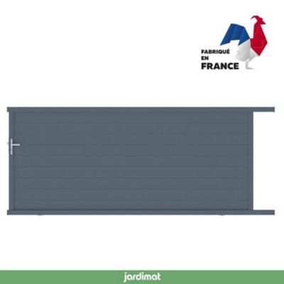Portail Jardimat coulissant aluminium Alpes gris anthracite - 350 x h.160 cm