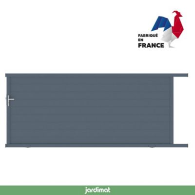 Portail Jardimat coulissant aluminium Alpes gris anthracite - 400 x h.160 cm