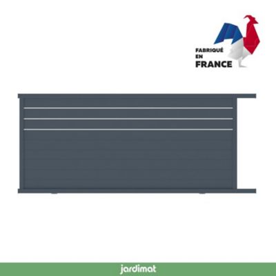 Portail Jardimat coulissant motorisé aluminium Alpes Trio gris anthracite - 350 x h.160 cm