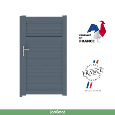 Portillon Jardimat battant aluminium Annoire gris anthracite - 100 x h.177 cm