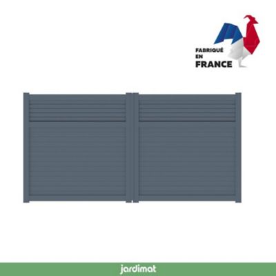 Portail Jardimat battant motorisé aluminium Annoire gris anthracite - 300 x h.177 cm