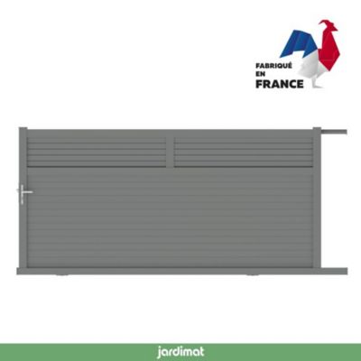 Portail Jardimat coulissant aluminium Annoire gris anthracite - 350 x h.175 cm