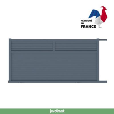 Portail Jardimat coulissant motorisé aluminium Annoire gris anthracite - 350 x h.175 cm