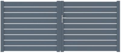 Portail Battant aluminium Rioz 350X155 cm Jardimat