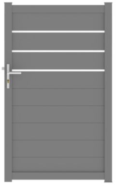 Portillon aluminium Alpes trio gris antique 100X160 cm Jardimat