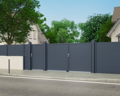 Portail battant alpes 300x160 cm Blanc 9016 Jardimat