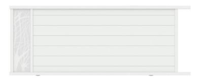 Portail coulissant motorisé frejus arbre 400x166 8 cm Blanc 9016 Jardimat