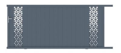 Portail coulissant auteuil géométrique 350x160 5 cm Gris anthracite 7016 Jardimat