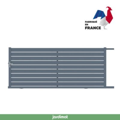 Portail coulissant rioz 350x159 1 cm Gris anthracite 7016 Jardimat
