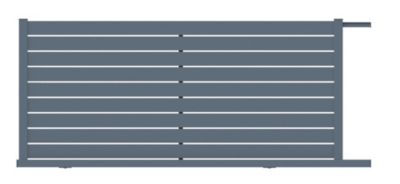 Portail coulissant motorisé rioz 350x159 1 cm Gris anthracite 7016 Jardimat