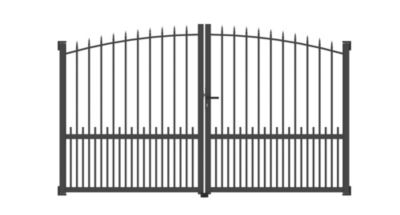 Portail battant landas 300x160/180 cm Noir 2100 Jardimat