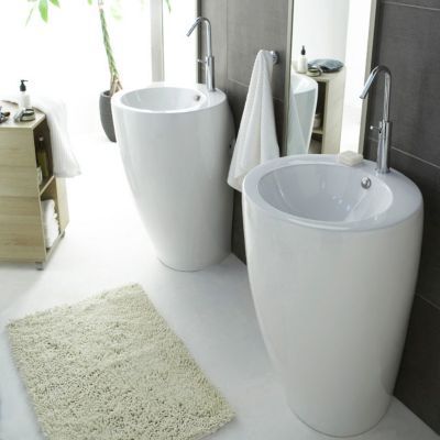 Lavabo céramique blanc Totem 55 cm