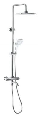 Colonne de baignoire thermostatique avec tête de douche rectangulaire Perla chrome Sarodis