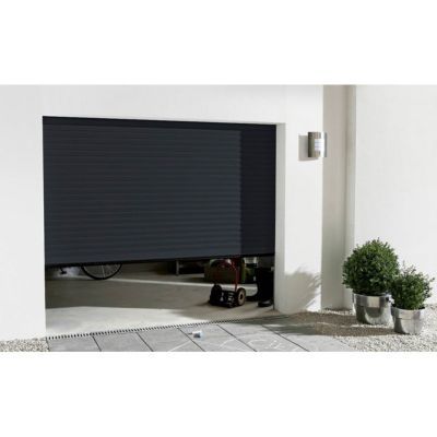 PROTECTA Porte de garage enroulable motoris&eacute;e aluminium  Agathe gris - L.240 x h.200 cm (pr&eacute;-mont&eacute;e)