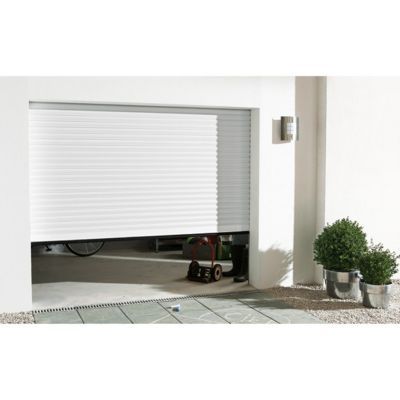 Porte de garage enroulable aluminium Kiev 1 blanc - L.240 x h.200 cm