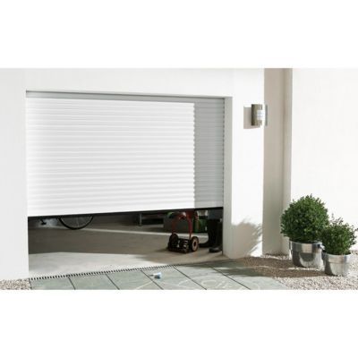 Porte de garage enroulable aluminium Kiev 2 blanc - L.240 x h.200 cm (en kit)