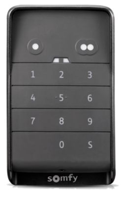 Somfy Clavier à code 2 touches radio RTS - Pour ouvrir un moteur RTS de portail et/ou porte de garage avec un code - Sans fil - Etanche