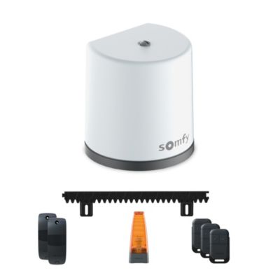 Somfy Motorisation de portail coulissant Freevia Essential RTS - Livrée avec 3 télécommandes Keypop, feu clignotant, photocellules