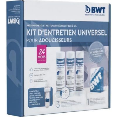 Kit entretien adoucisseurs BWT Kit universel 3 cartouches + 1 pack de pastilles de nettoyage / dentretien - vue 3