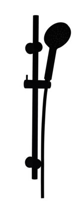 Kit de douche sans robintetterie avec douchette 3 jets + flexible + barre de douche, noir, Essebagno